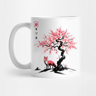 Minimalist Fox Ink Japanese Streetwear Novelty Retro Red Fox Mug